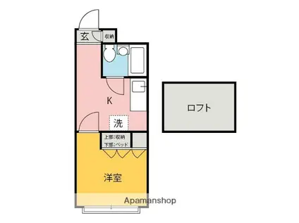 ベルピアドリーム上之手(1K/2階)の間取り写真