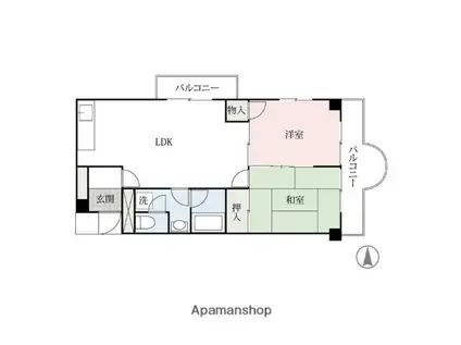 中央ビル(2LDK/6階)の間取り写真