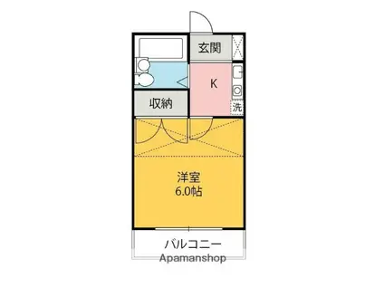 ソーレイセサキ(1K/2階)の間取り写真