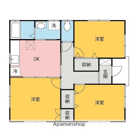 両毛線 国定駅 徒歩26分 1階建 築22年(3DK)の間取り写真