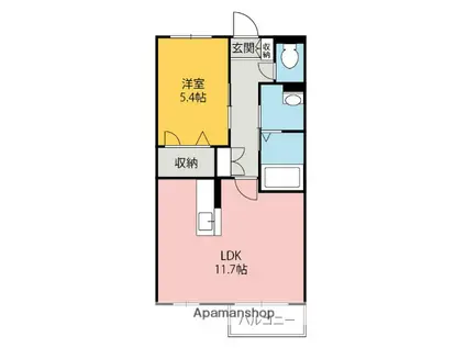 リバトーンPETS(1LDK/1階)の間取り写真