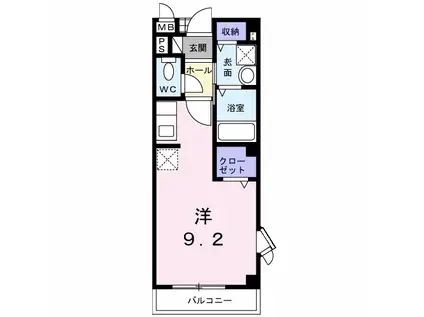 シャルマン・アヴニュ(ワンルーム/2階)の間取り写真