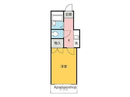 カーサ・フェリーチェ伊勢崎(1K/1階)の間取り写真