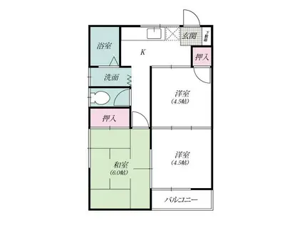 下栗須ハイツA(3K/1階)の間取り写真