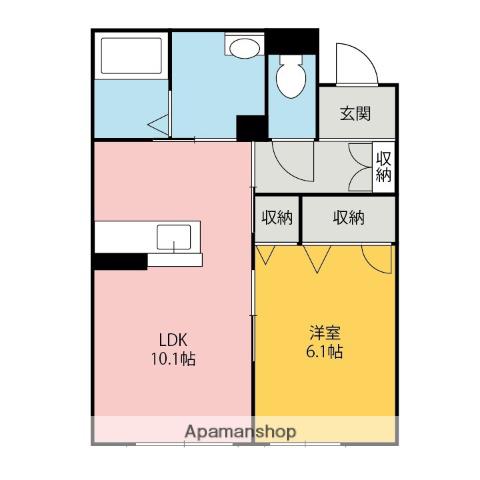 ルーシーエメラルド(1LDK/2階)の間取り写真