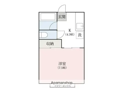 KUコーポ(1K/1階)の間取り写真