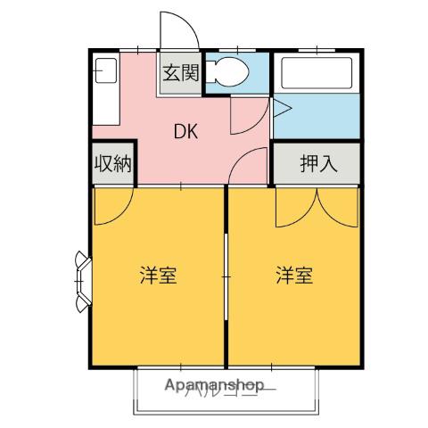 関口ハイツ(2DK/1階)の間取り写真