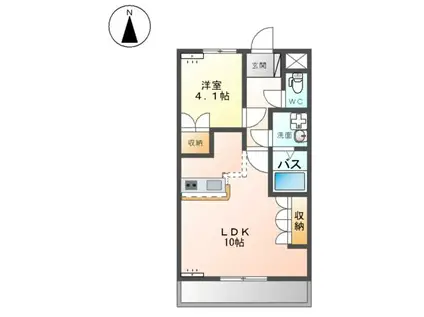 フェリシティ(1LDK/2階)の間取り写真