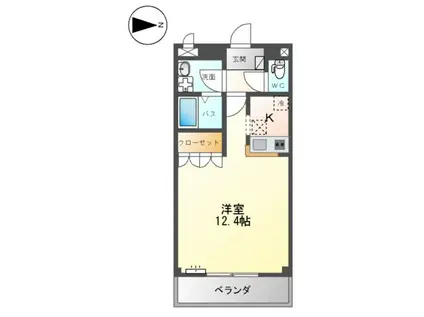 エミネンス(1K/1階)の間取り写真