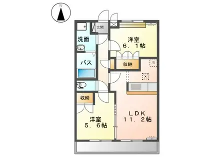 両毛線 国定駅 徒歩30分 2階建 築16年(2LDK/1階)の間取り写真