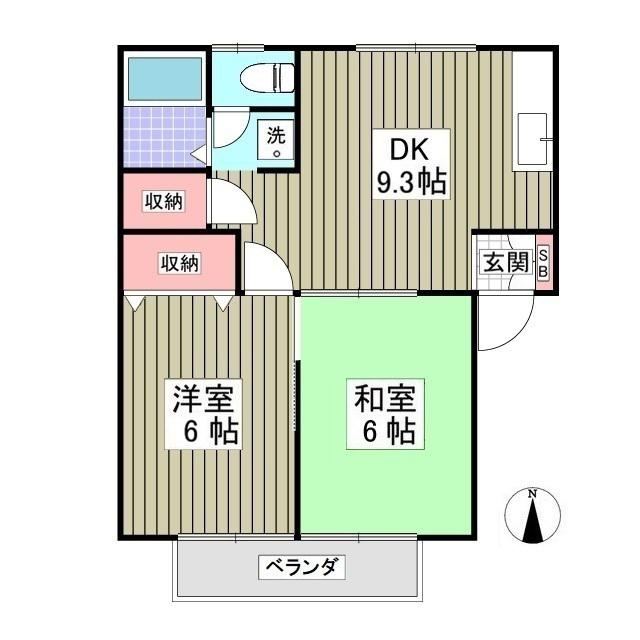 シンプルライフ南陽(2DK/2階)の間取り写真
