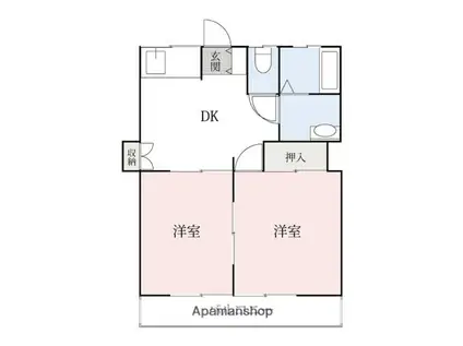 サンガーデン(2DK/2階)の間取り写真