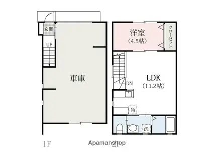 WAREHOUSE五十子(1LDK/2階)の間取り写真