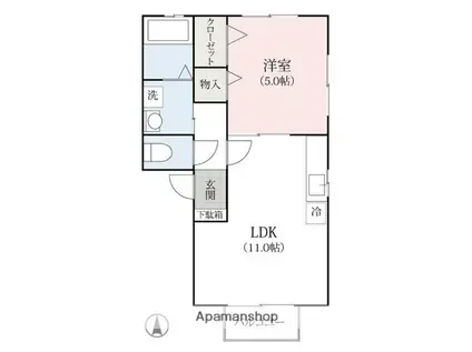 MARIE CLAIRE B(1LDK/2階)の間取り写真