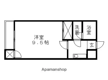 シャトルハイツ95(1K/2階)の間取り写真