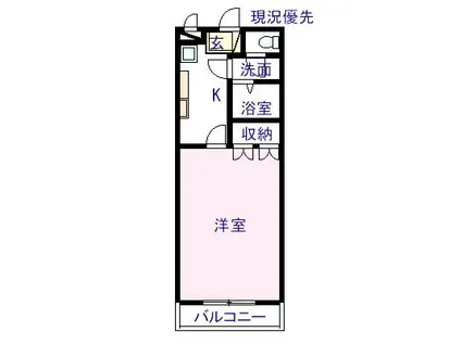 スプリーム T(1K/1階)の間取り写真