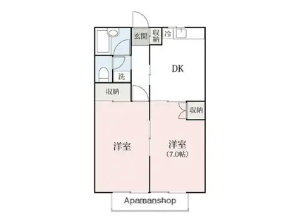 メゾン・エントピア(2DK/1階)の間取り写真