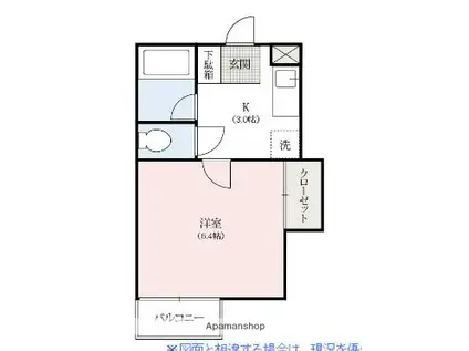 シティハイツ ポピー(1K/1階)の間取り写真