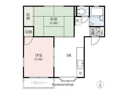 メゾンシエラ(2DK/1階)の間取り写真