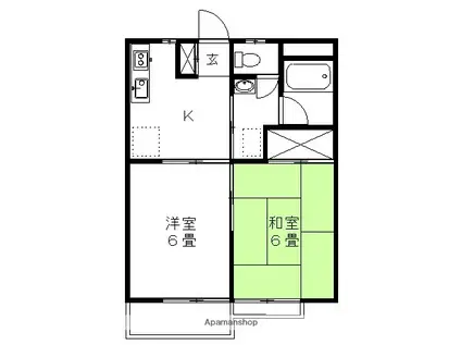 ベルフィーユ・メゾン(2K/1階)の間取り写真