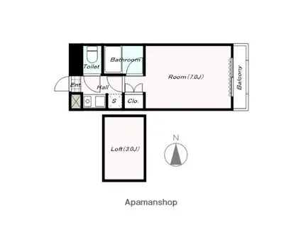 サニープレイス(1K/3階)の間取り写真