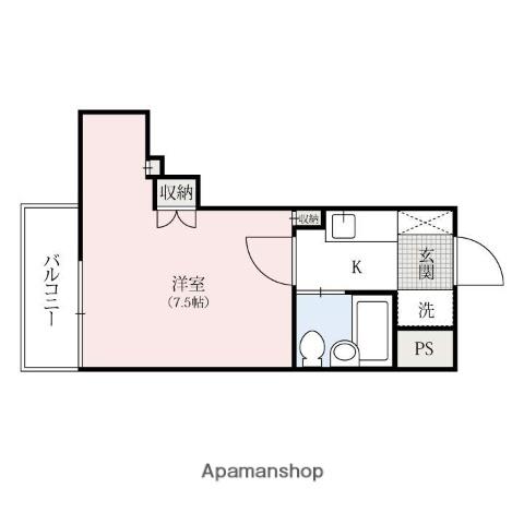 ハウスJ(1K/2階)の間取り写真