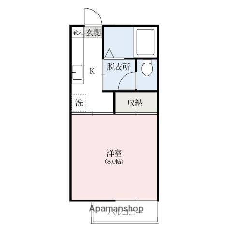 東部ハイツB(1K/2階)の間取り写真