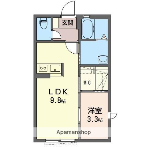ヴァンクールⅡ(1LDK/2階)の間取り写真