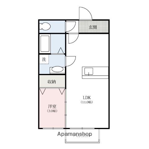エリカABC(1LDK/2階)の間取り写真