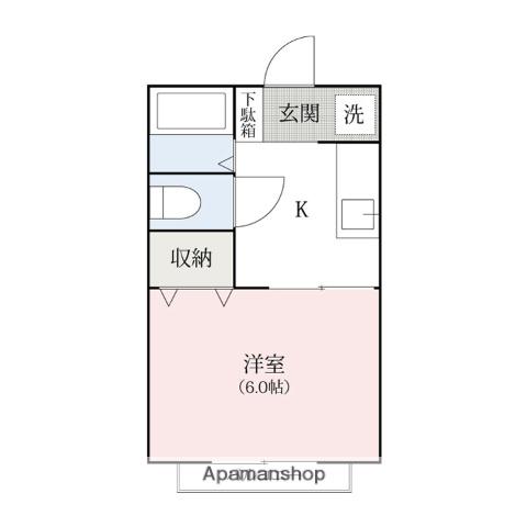 サンフィールド玉村Ⅱ(1K/2階)の間取り写真