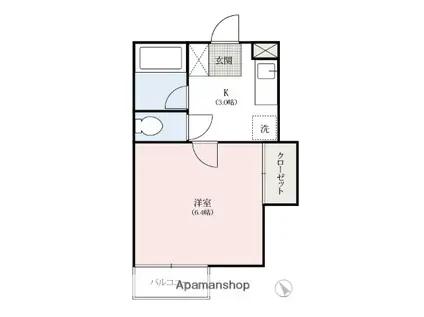 シティハイツ ミモザ(1K/2階)の間取り写真