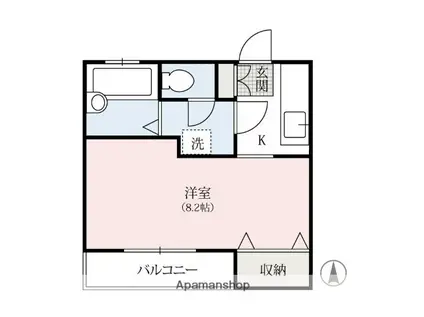 アイルⅢ(1K/1階)の間取り写真