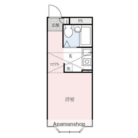 JOYハイツ安中A(1K/2階)の間取り写真