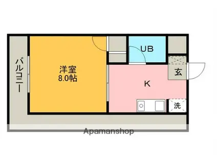 ブレーンハイム柴山(1K/7階)の間取り写真