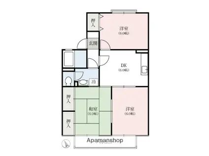 ローレルハイツ(3DK/2階)の間取り写真