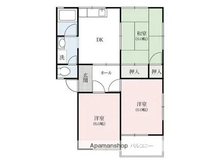 ゴールドヒル(3DK/2階)の間取り写真