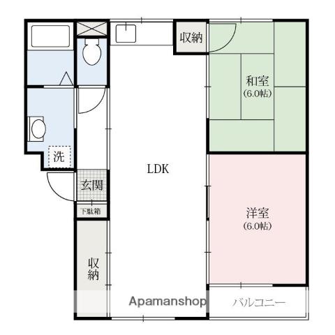 マイライフ小八木(2LDK/1階)の間取り写真