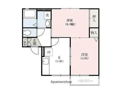 ヴィラ・エクセラン(2K/1階)の間取り写真