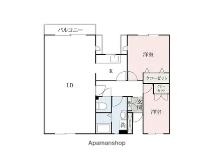 アプリコットガーデン上並榎(2LDK/1階)の間取り写真