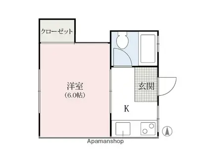 岸コーポ(1K/2階)の間取り写真