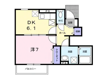 フラン カーサ3(1DK/1階)の間取り写真