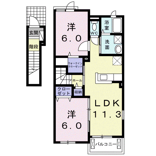 TINY HOME-Ⅱ(2LDK/2階)の間取り写真