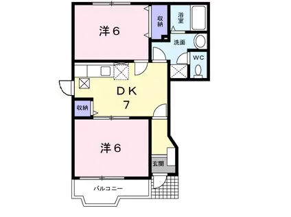 ボワ・カルティエⅠ(2DK/1階)の間取り写真