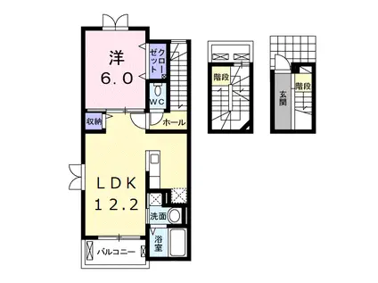 モデッサ(1LDK/3階)の間取り写真