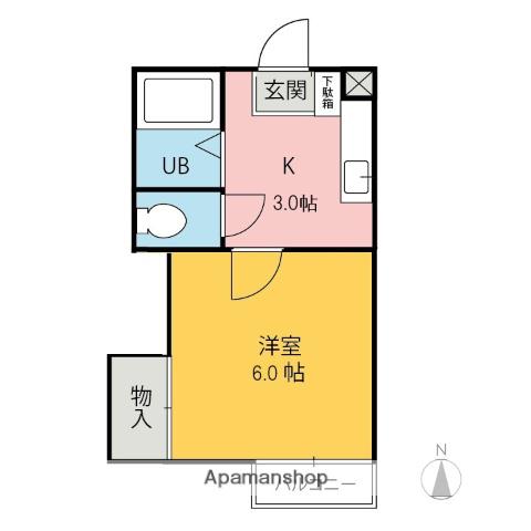プレミールコートA(1K/1階)の間取り写真