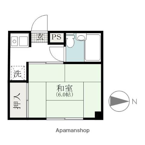 GSイースト(1K/2階)の間取り写真