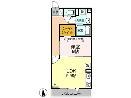 リビオンH&MⅡ(1LDK/3階)の間取り写真