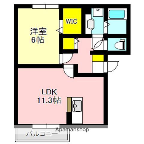 ル・クオーレ(1LDK/1階)の間取り写真