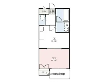 セイラBOX緑町(1DK/2階)の間取り写真