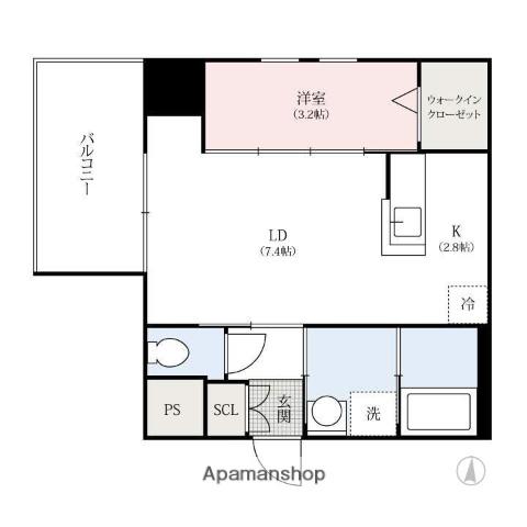 アルティザ北通町(1LDK/2階)の間取り写真